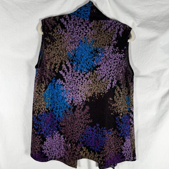 'Magic' Funky Abstract Colorful Floral Print Vest, Size Measurements In Photos - Picture 4 of 8